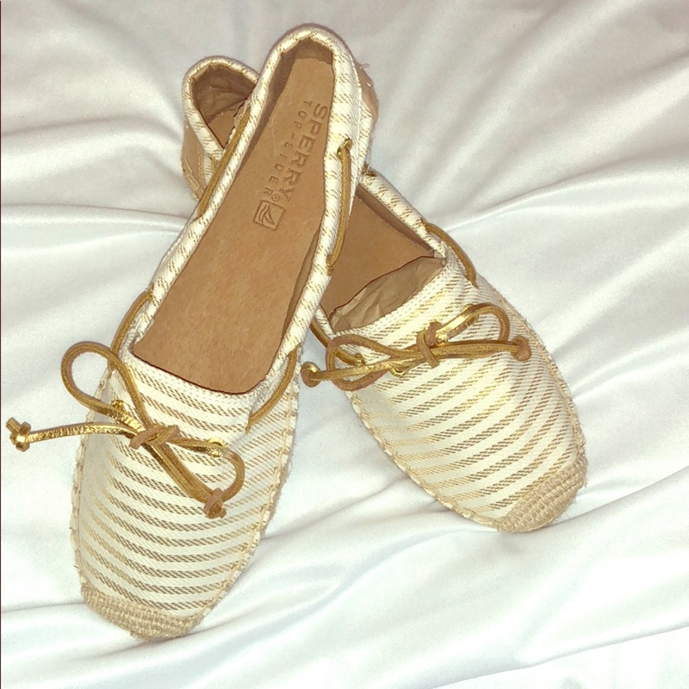 Sperry Cream and Gold espadrilles
